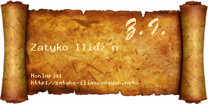 Zatyko Ilián névjegykártya